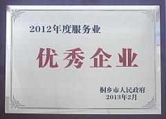 2012年度波胆app（中国）官网服务业优秀企业